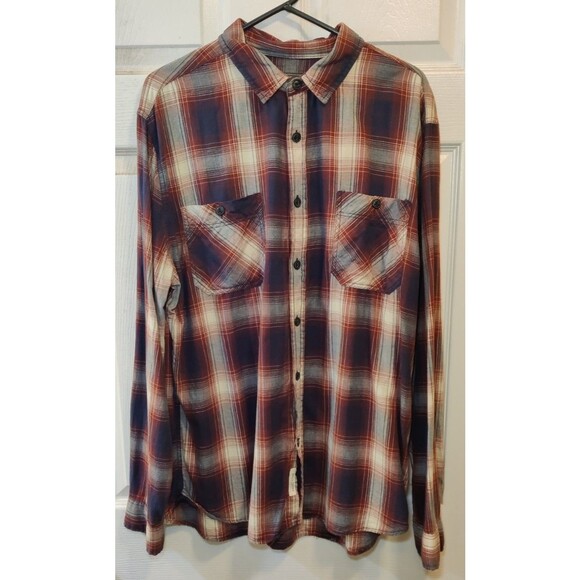 Roots Other - Roots Canada Long Sleeve Red Brown Shirt Men's Casual Plaid Button Down XL